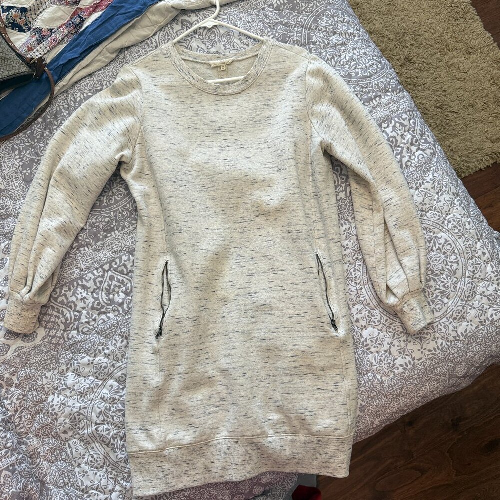 Loft Outlet Womens Sweatshirt Dress Light Heathered Gray Medium M